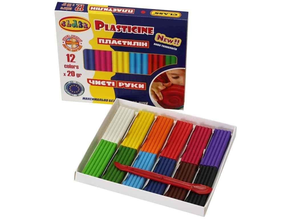 Пластилин CLASS 12 цветов Чистые руки MAXIx20 г ECO 7646С (909609)