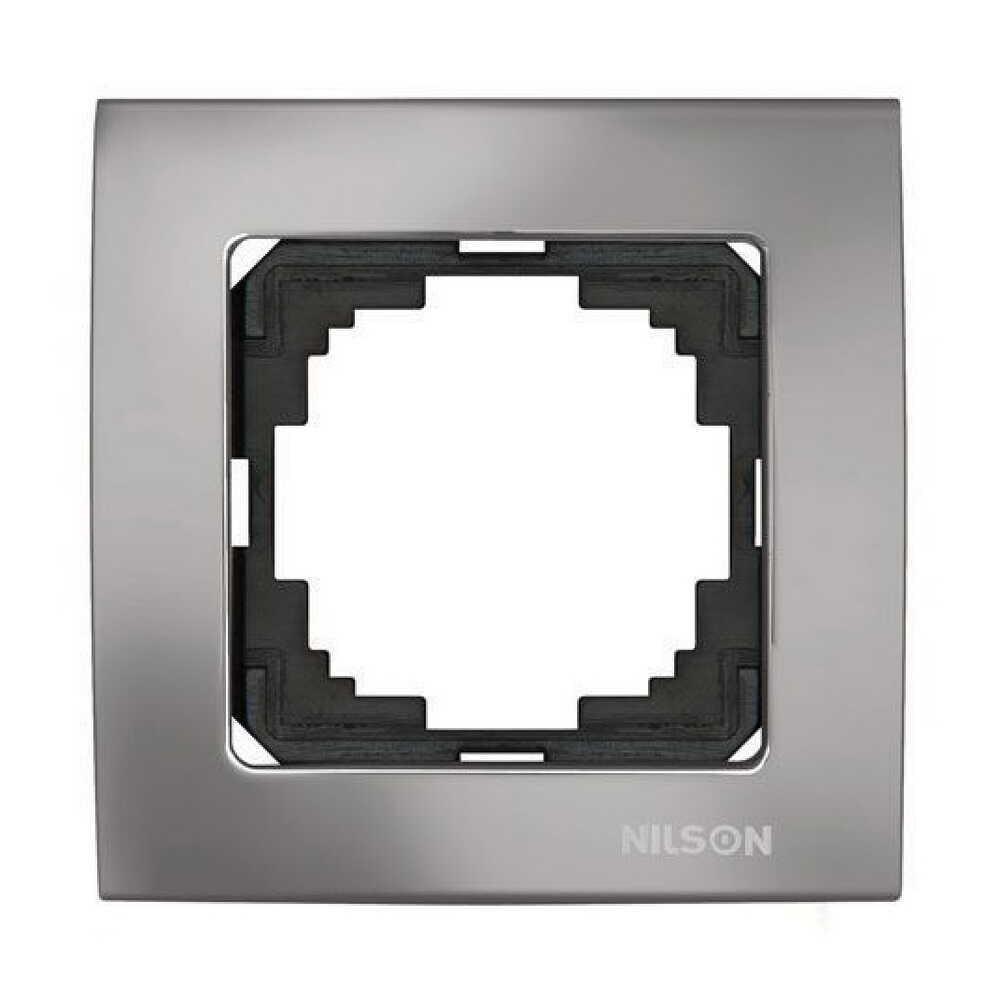 Рамка одномісна Nilson Touran Lux Металевий антрацит (22FME0091)