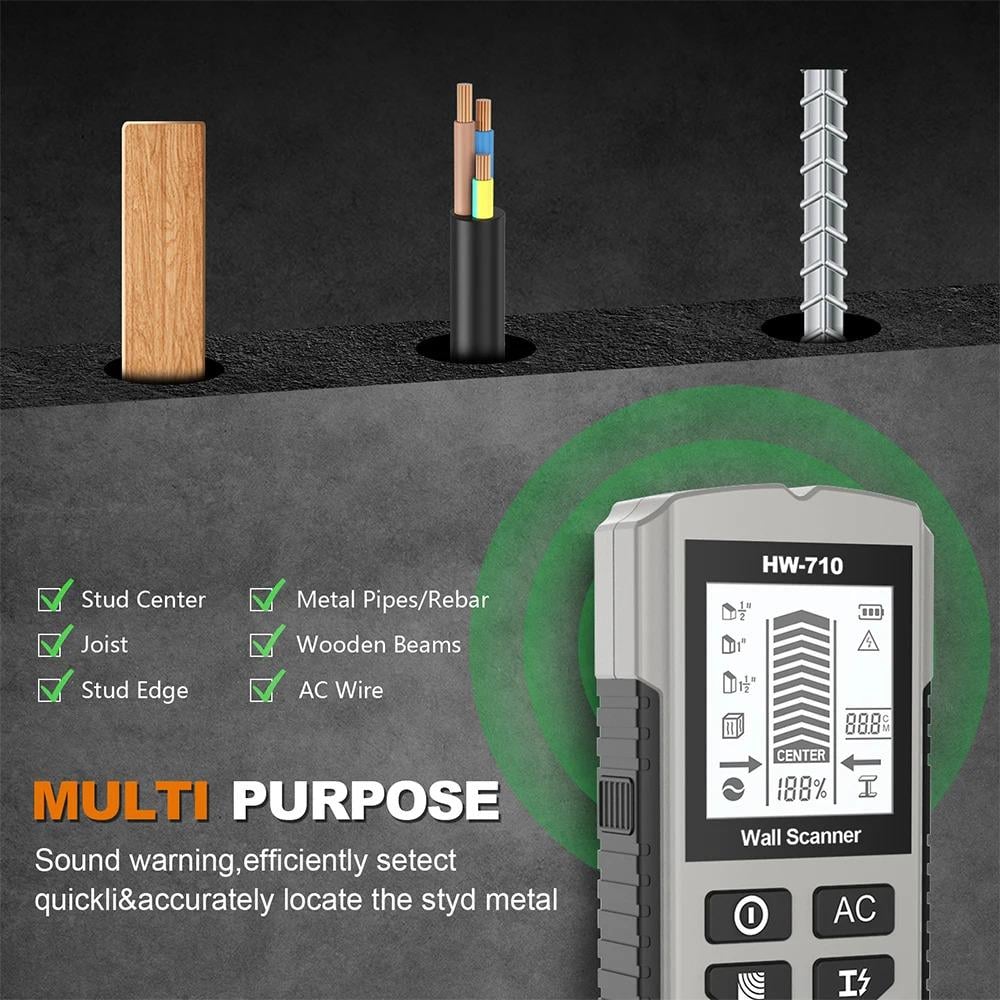 Сканер-металлоискатель в стенах под полом 6в1 универсальный (5068329) - фото 8 Сканер-металлоискатель в стенах под полом 6в1 универсальный (5068329) - фото 8