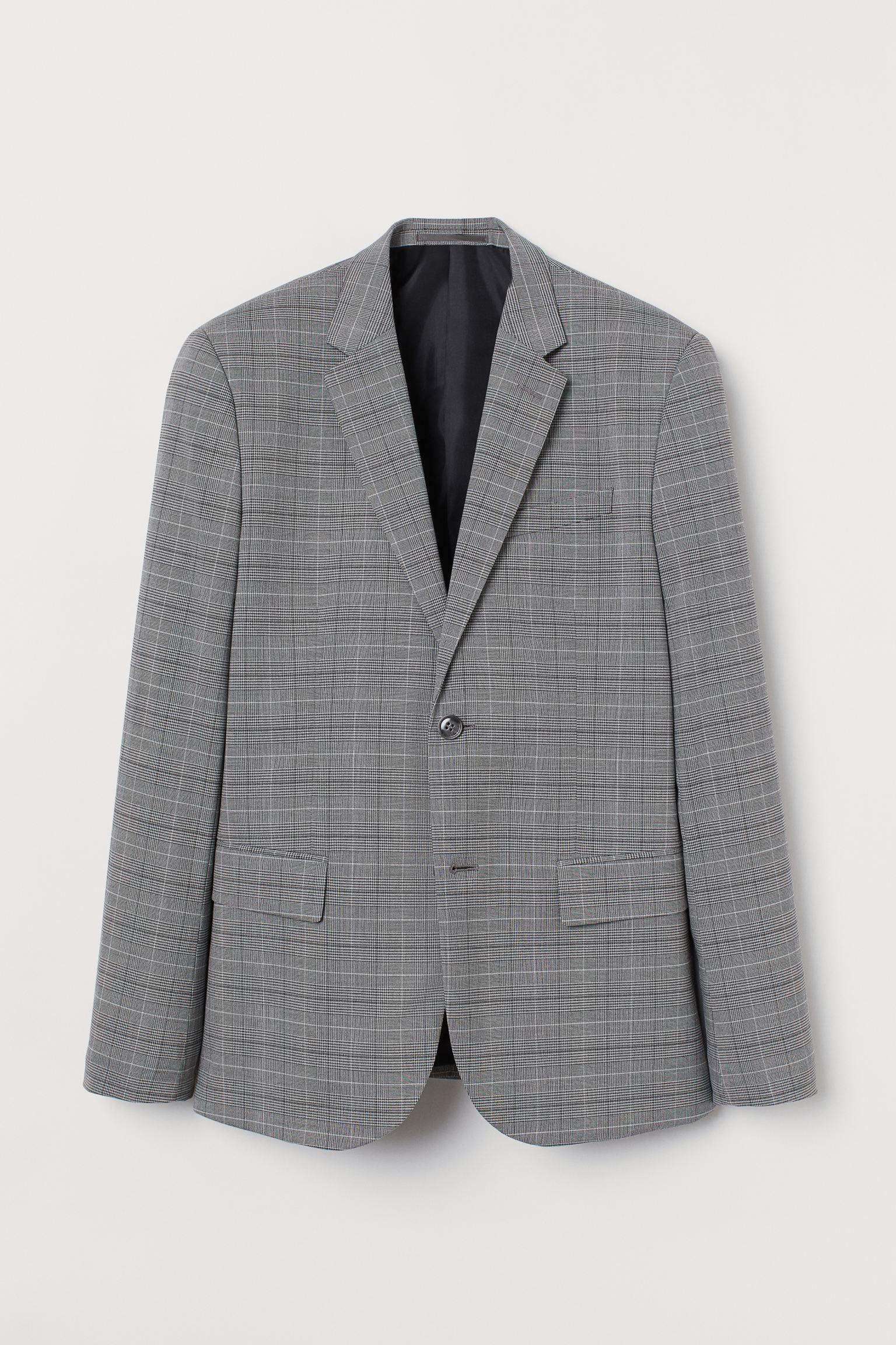 Пиджак H&M Клетка р. 50 Серый (1511713995)