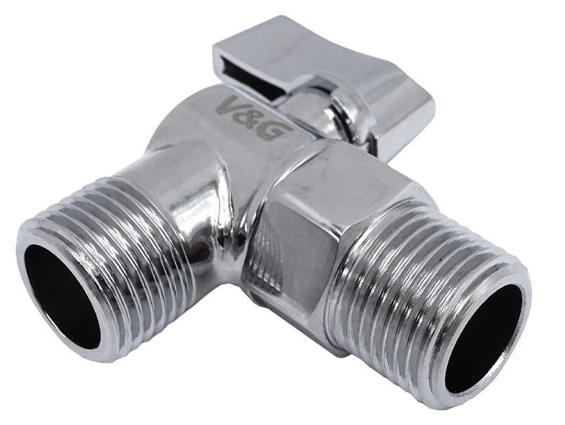 Кран для подключения сантехнических приборов V&G VALOGIN 1/2"x1/2" угловой Хром (RS-VG-501101) - фото 2 Кран для подключения сантехнических приборов V&G VALOGIN 1/2"x1/2" угловой Хром (RS-VG-501101) - фото 2