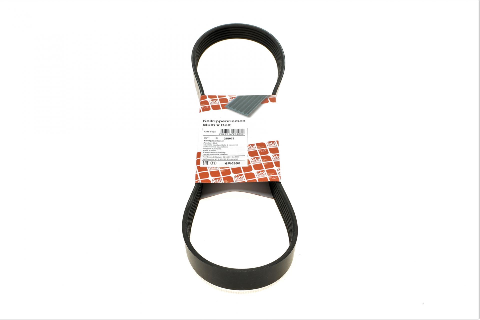 Ремень генератора FEBI BILSTEIN VW Golf III/IV/Bora/Skoda Octavia 1.9TDI/SDI 98-10 6PK905- 28903