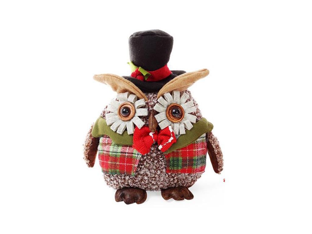Новогодняя мягкая игрушка Нарядная сова 20 см (BD-842-100 -A1)