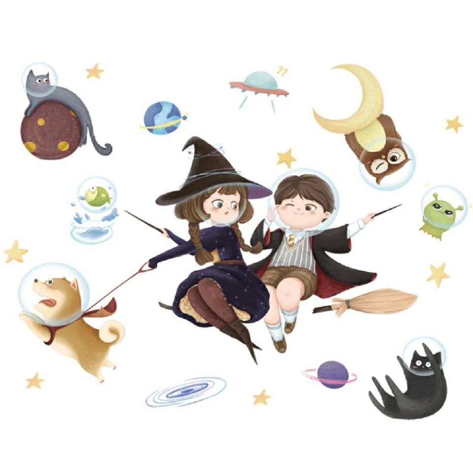 Наклейка на стену Happy Halloween лист 60х90 см (Б434-3)