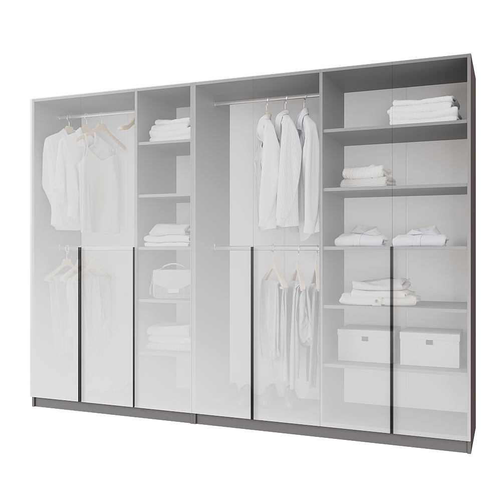 Шафа розпашна Меблітренд Чиназес Чи-2800 2800х500х2050 мм Графітовий/Білий (27287384) - фото 2 Шафа розпашна Меблітренд Чиназес Чи-2800 2800х500х2050 мм Графітовий/Білий (27287384) - фото 2