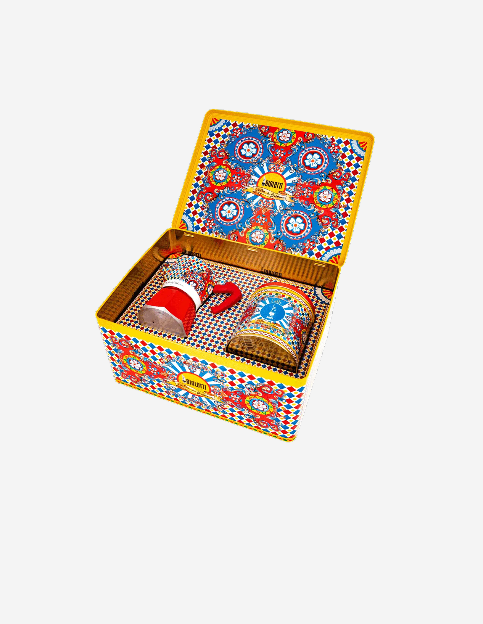 Набор банки с кофе и гейзерной кофеваркой BialettiDolce&Gabbana Sicilian Cart MOKA Express D&G 0005331 (0005331)