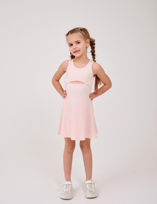 Сарафан для дівчинки Smil Рубчик 110 см Ніжно-рожевий (120472-1)