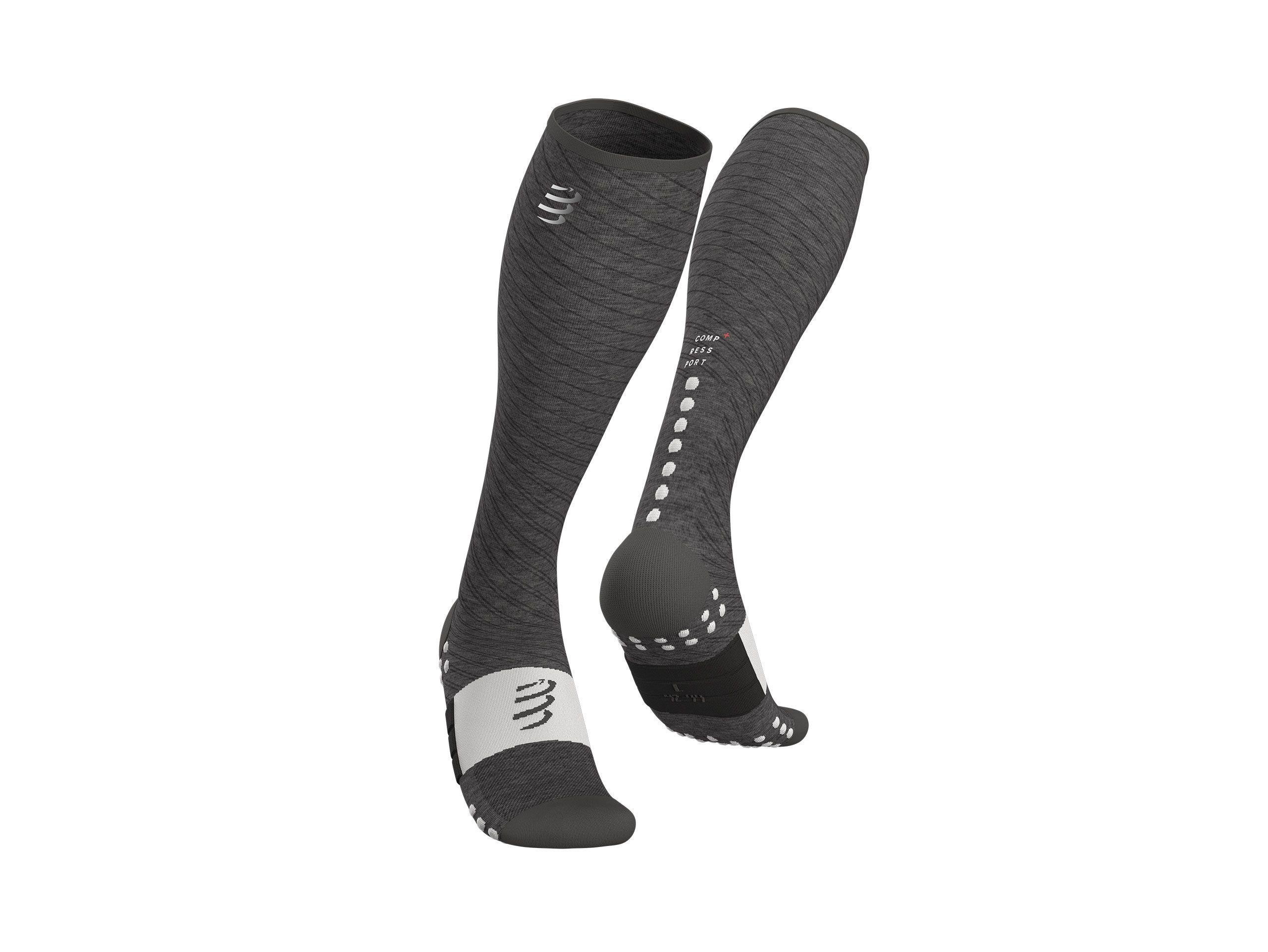 Гольфи компресійні для спорту Compressport Full Socks Recovery 1M 35-38 см Сірий меланж (543209)