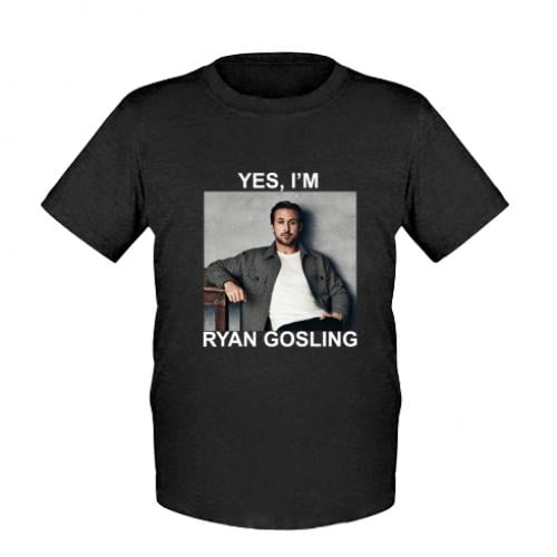 Футболка детская "Yes, i'm Ryan Gosling" 128 см Черный (16061390-2-195419-S)