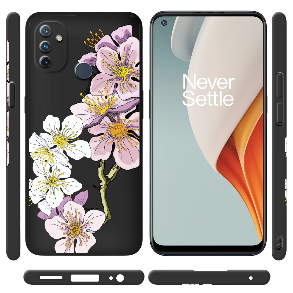 Чехол Boxface OnePlus Nord N100 Cherry Blossom Черный силикон (42753-cc4-44165) - фото 2