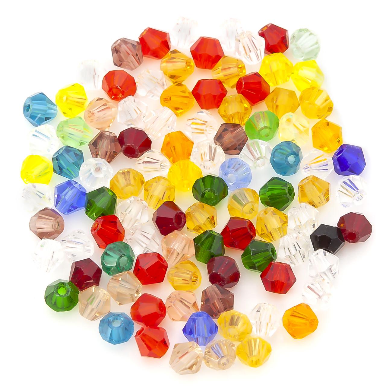 Бусины хрустальные Биконус 3,5х3,2 мм 125 шт. Разноцветный (БИ0003к52)