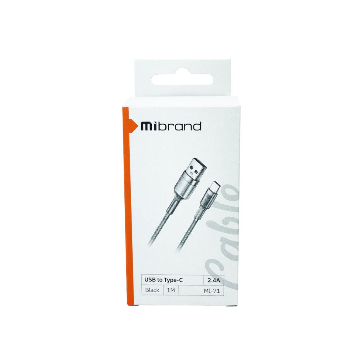 Кабель Mibrand MI-71 USB to Type-C 1 м Black (MIDC/71TB) - фото 2