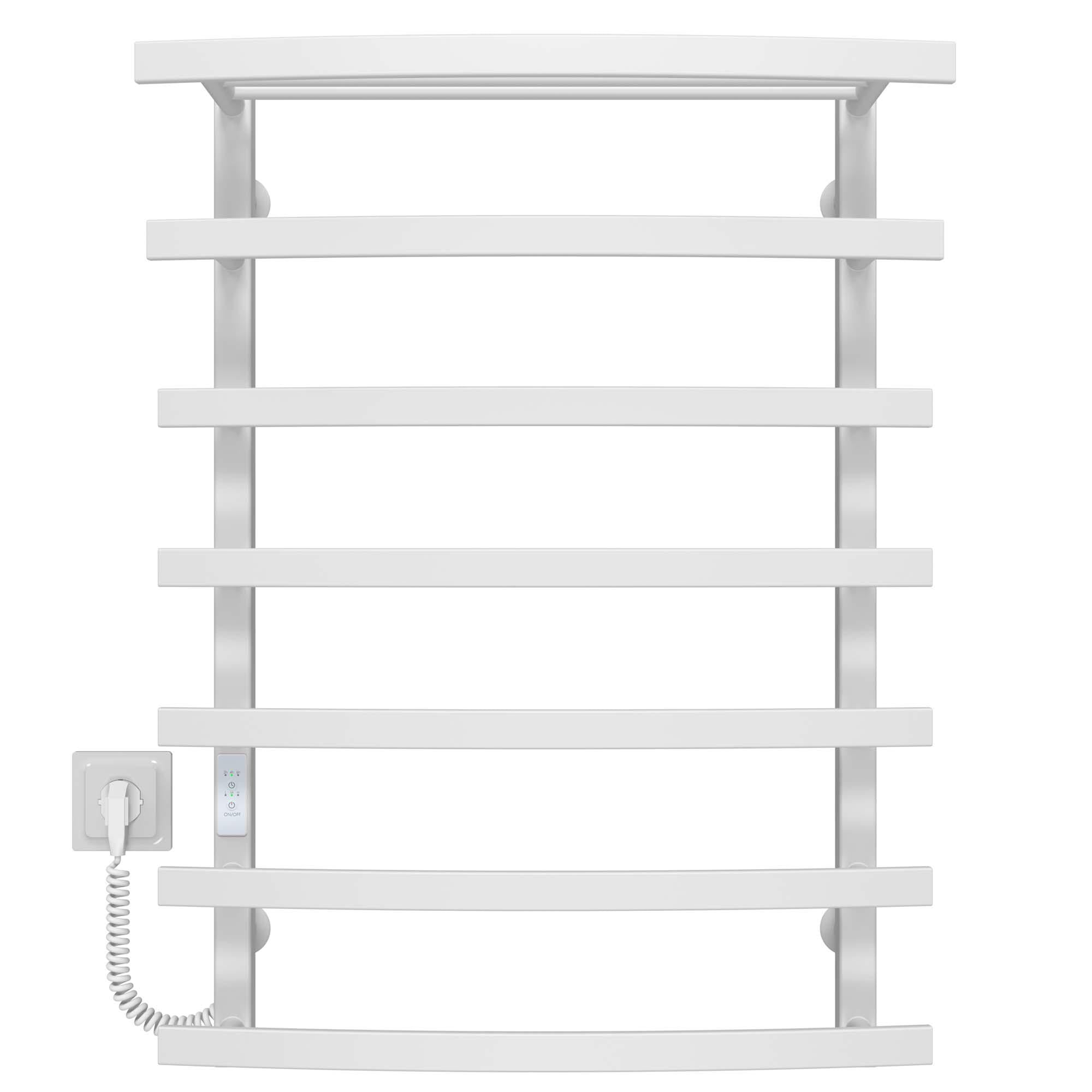 Полотенцесушитель электрический Deffi Lotos П7 WD04 левое подключение нержавеющая сталь 500х800 мм Белый (A.LO.80.50.7.E.W.L.4)