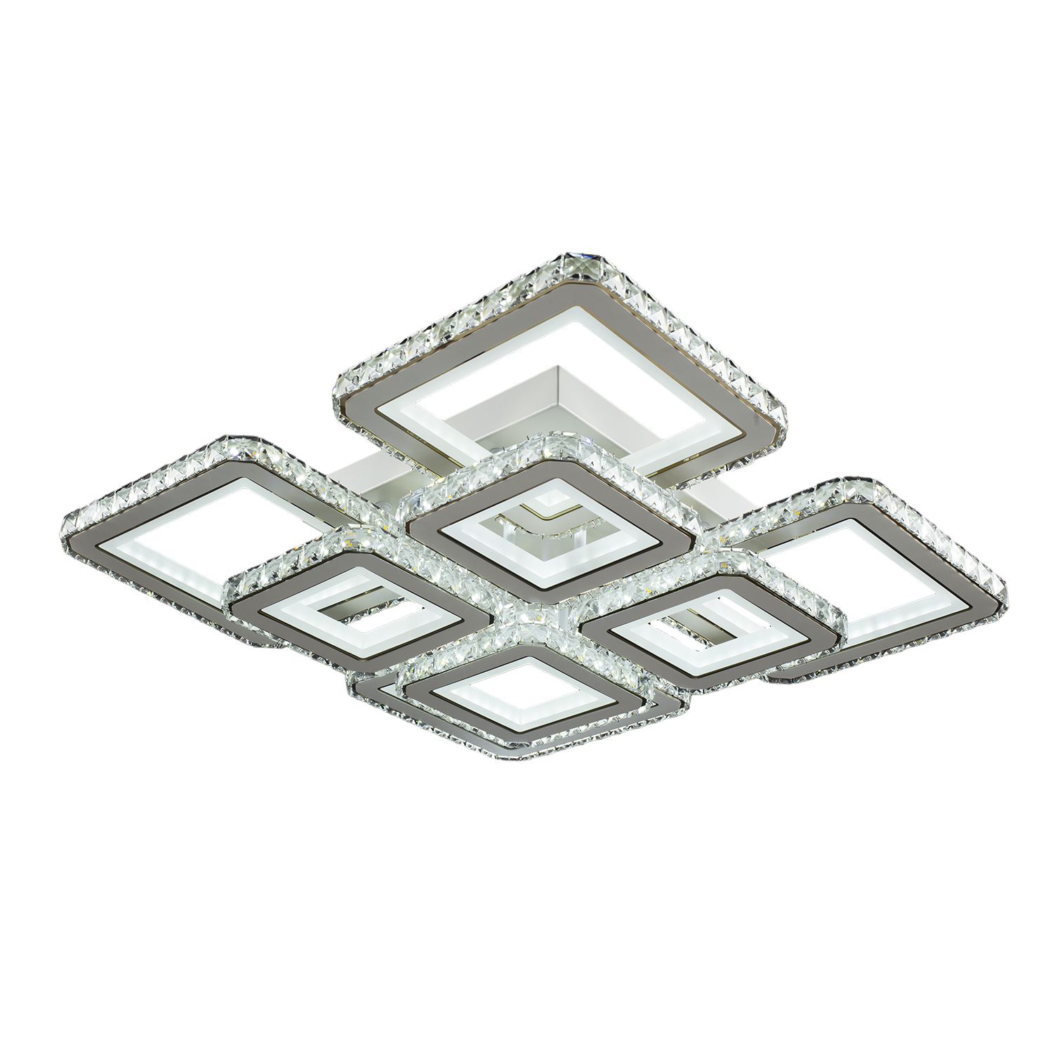 Люстра LED Свет SY-19379/4+4 WH+TIG з пультом 320 W Білий/Золотий