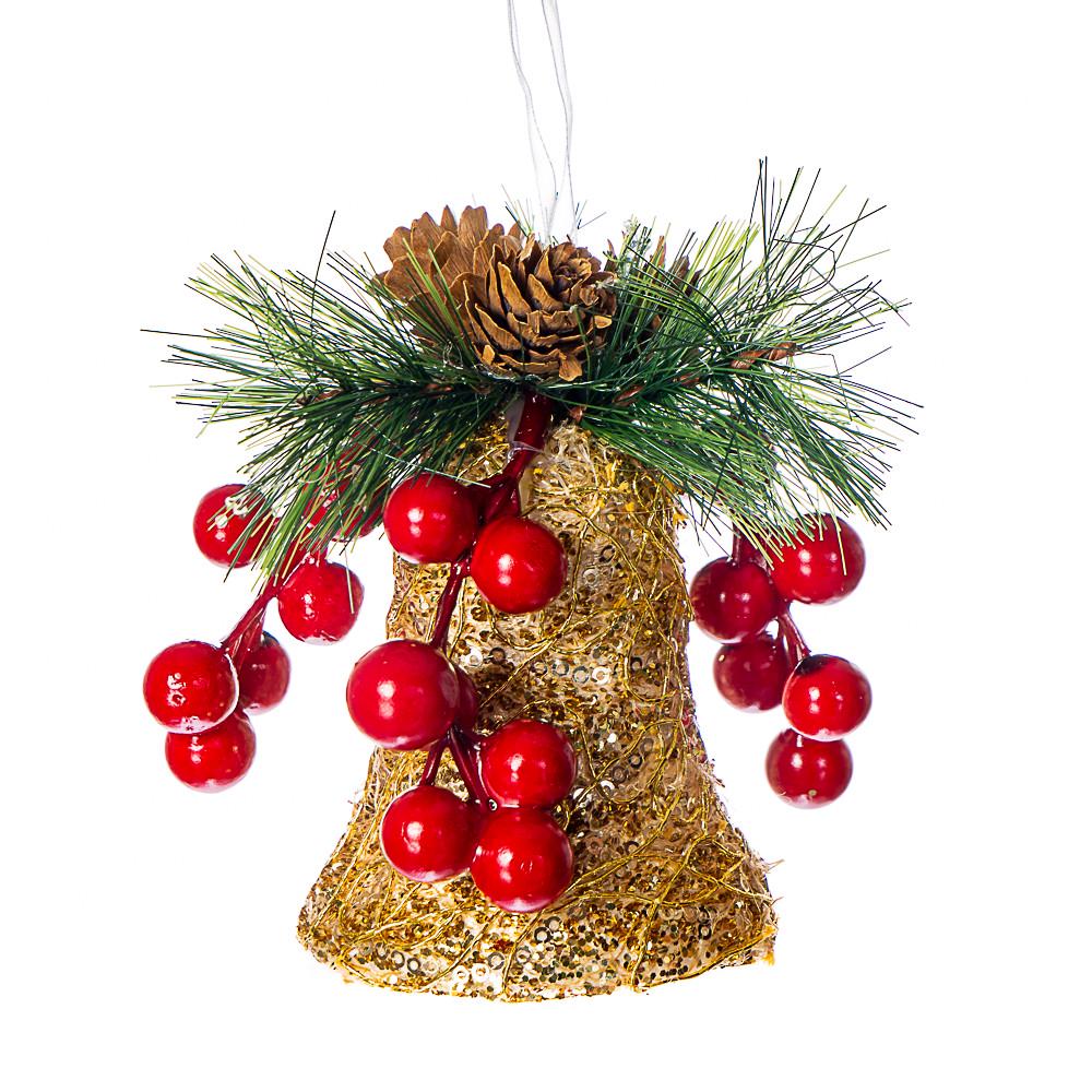 Игрушка елочная Колокольчик 015NZK 7х12 см (iz00366)