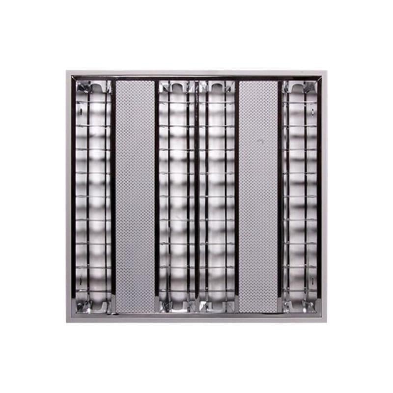 Светильник люминесцентный растровый E.NEXT e.lum.raster.flush.4.14.el 4х14W 230V IP20 595х595х55 мм с балластом лампа Т5 встраивается (l001205)