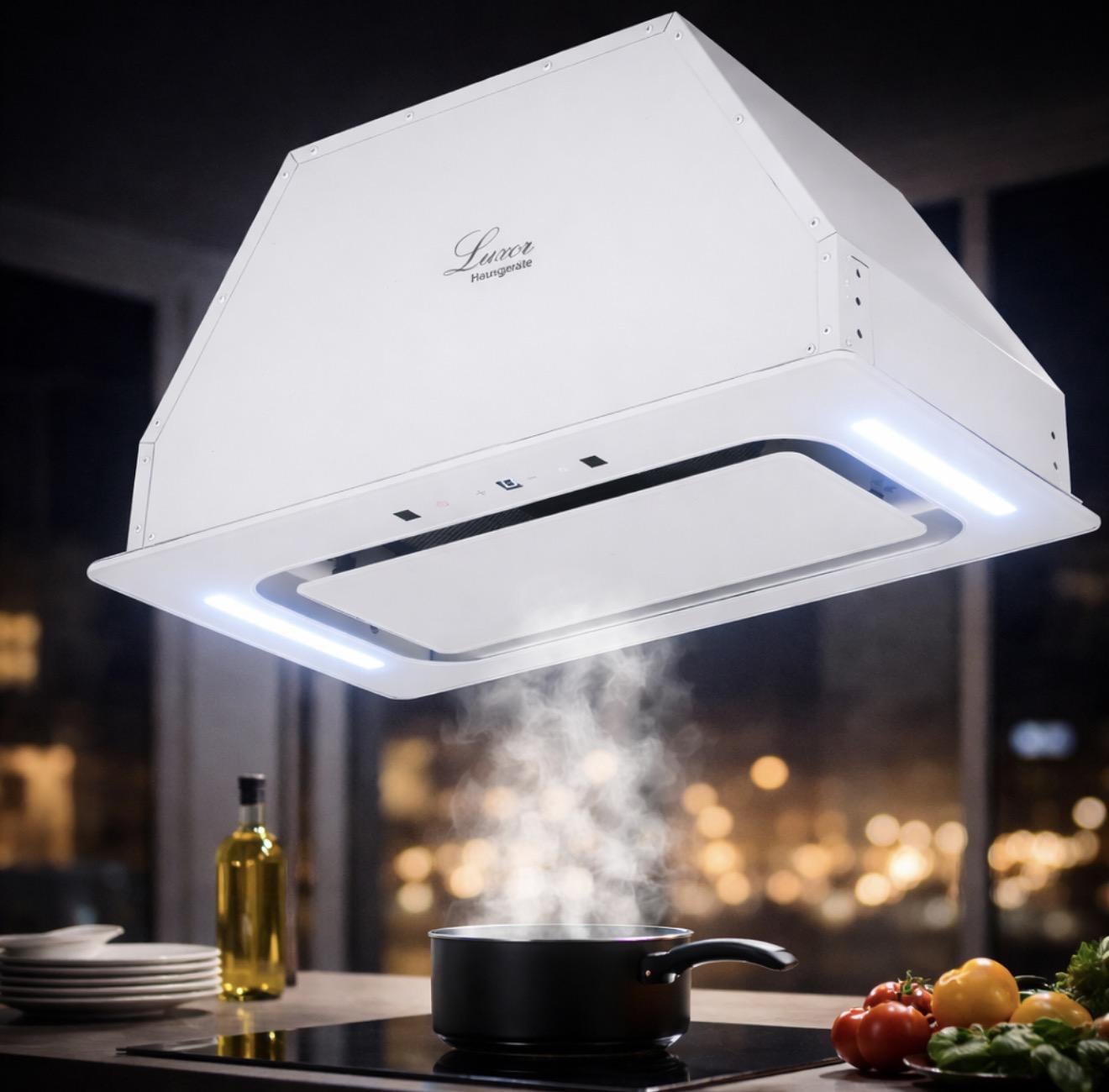 Вытяжка Luxor Stolz Beste WH 60 LED 1450 м3 с пультом Белый (23298962)