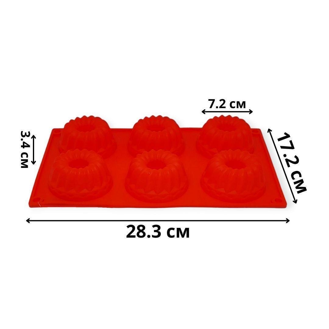 Форма для маффинов с втулкой Profsil 6в1 силиконовая Красный (204701-чер) - фото 6 Форма для маффинов с втулкой Profsil 6в1 силиконовая Красный (204701-чер) - фото 6