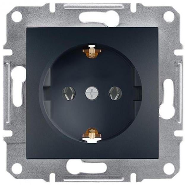 Розетка Schneider Electric Asfora із заземленням Антрацит (EPH2900171)