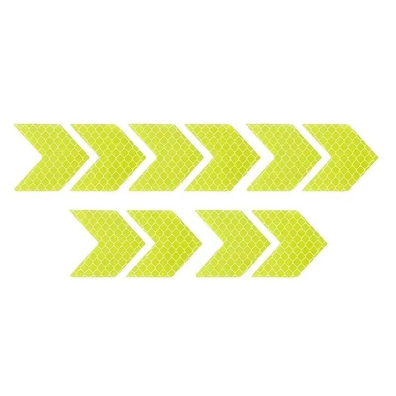 Наклейки світловідбивні сигнальні Стрілки для автомобіля 10 шт. Зелений (2789190699)