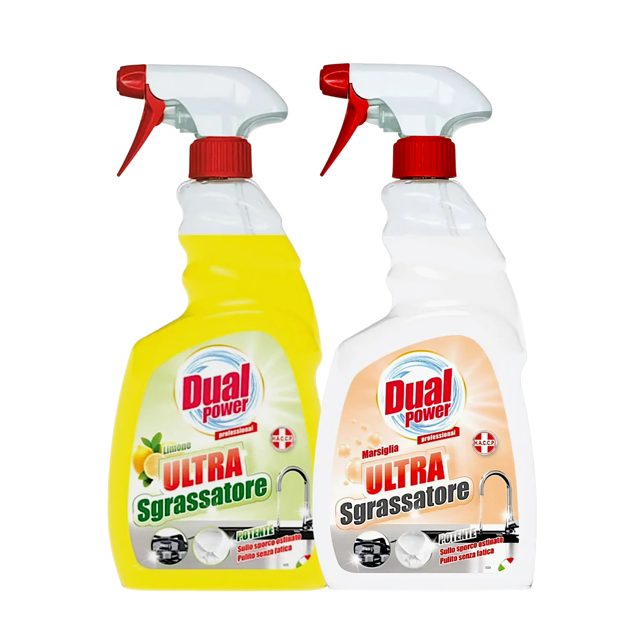 Набір засобу для чищення та знежирення Dual Power SGRASSATORE Marsiglia and Limone універсальний 700 мл спрей 2 шт. (392566/73)