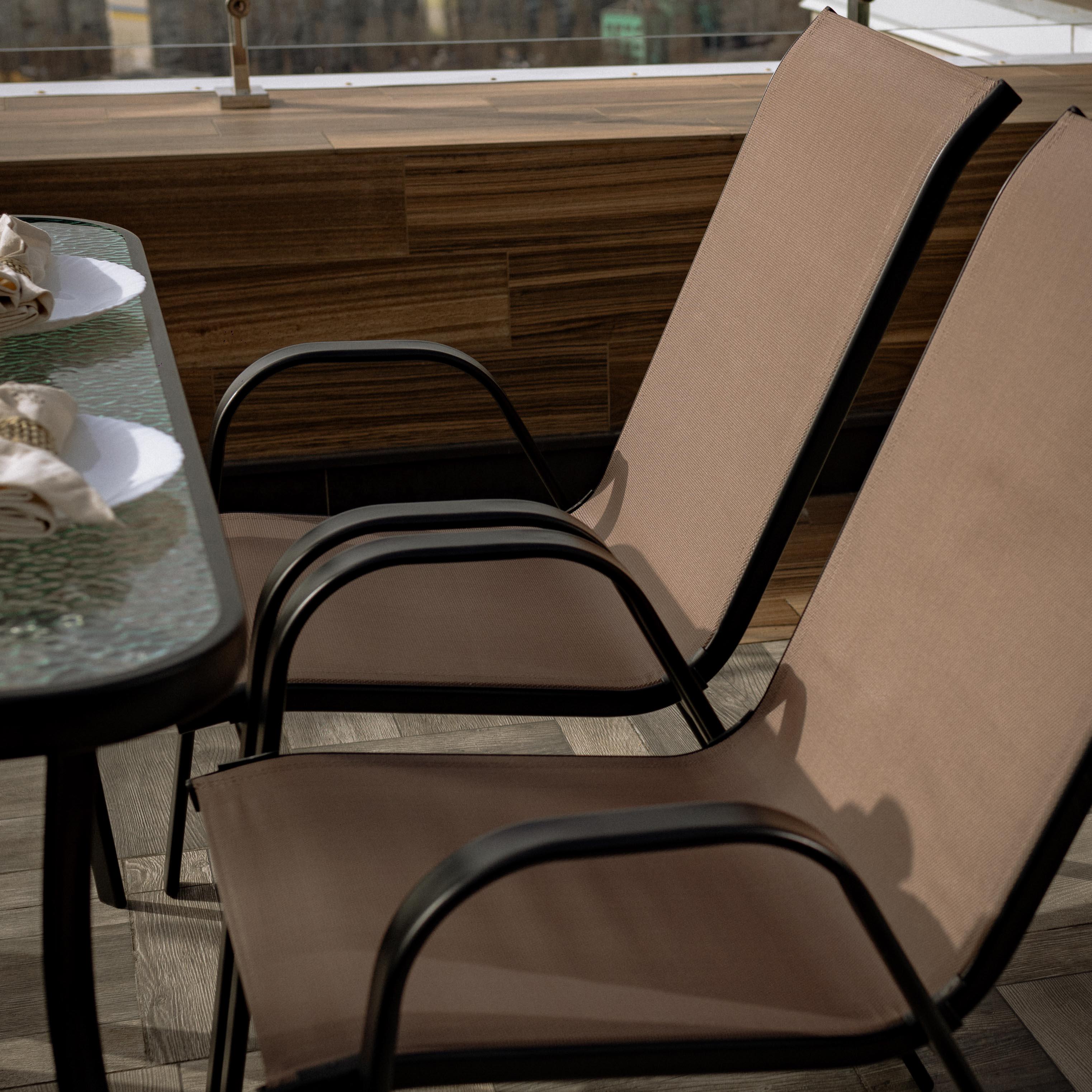 Комплект садових меблів 4Points Udine-6 прямокутний стіл та 6 стільців Коричневий - фото 3