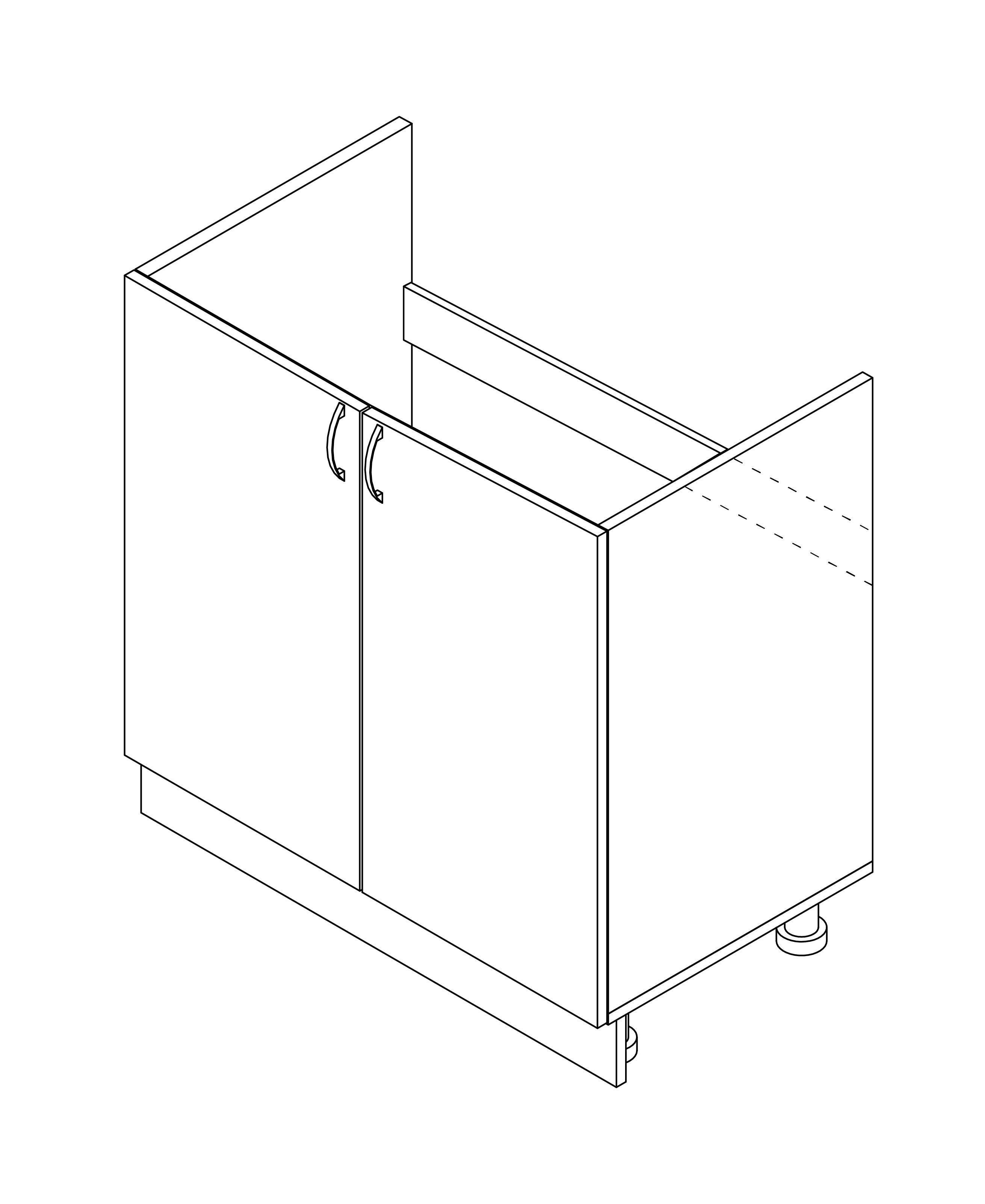 Тумба-мийка МАКСІ-Меблі дводверна без мийки без стільниці 1000 (70143) - фото 2 Тумба-мийка МАКСІ-Меблі дводверна без мийки без стільниці 1000 (70143) - фото 2