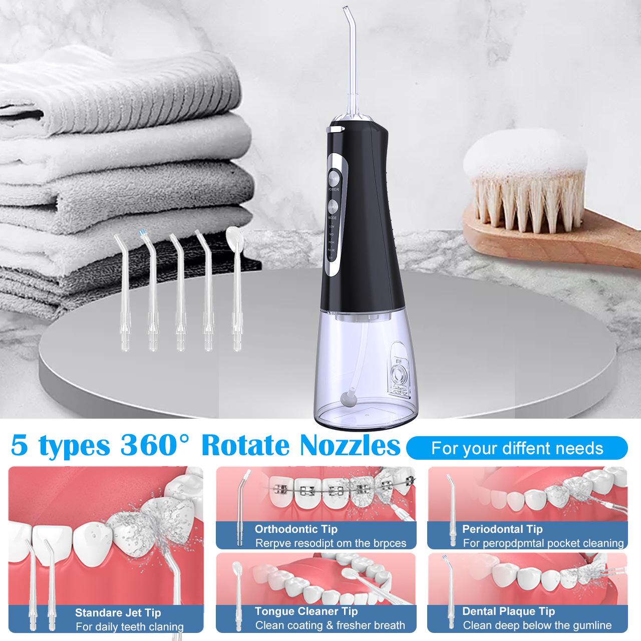 Ирригатор зубной Portable Oral Irrigator 106-2D портативный ирригатор для полости рта 6 насадок Black - фото 6 Ирригатор зубной Portable Oral Irrigator 106-2D портативный ирригатор для полости рта 6 насадок Black - фото 6