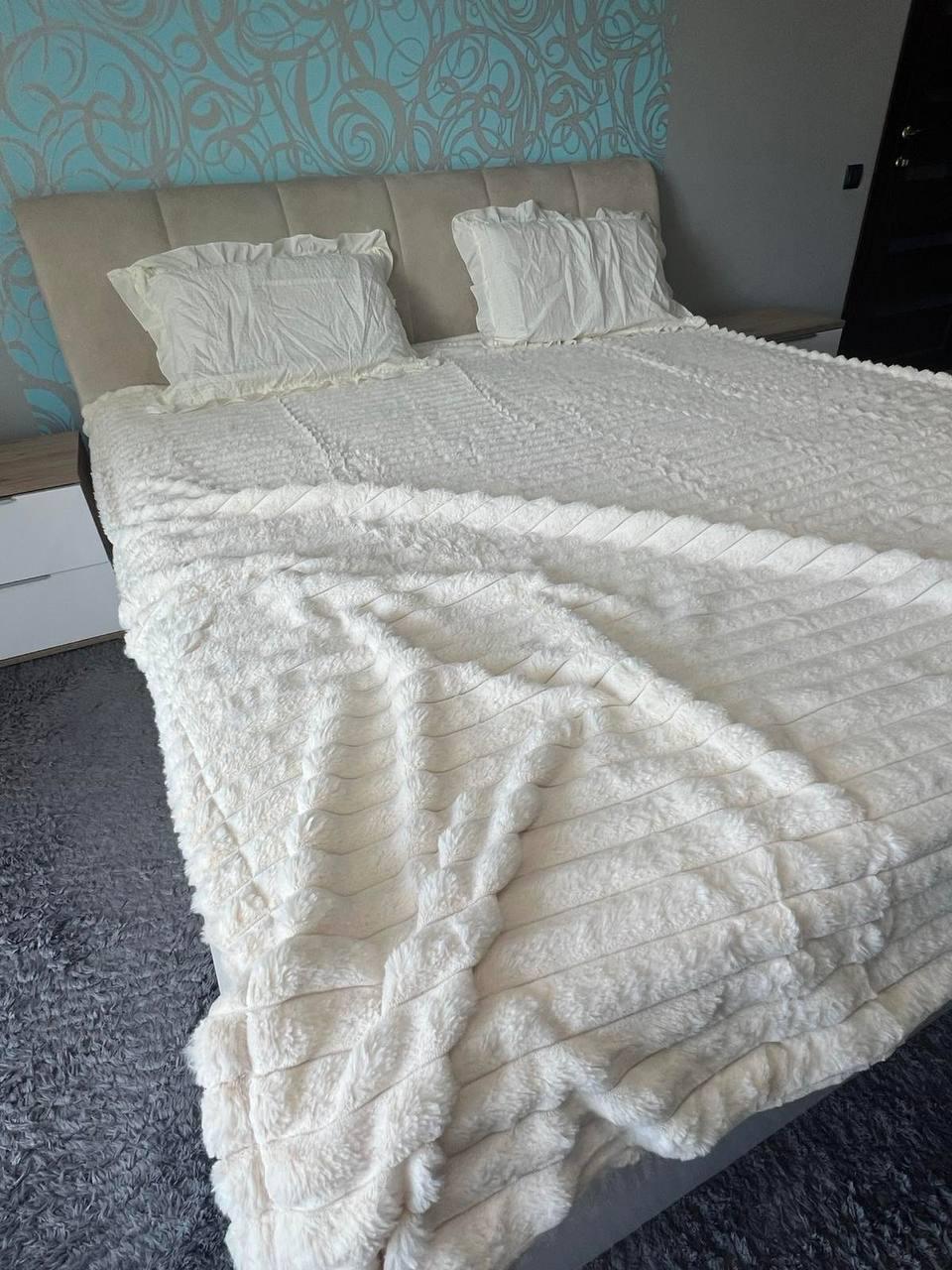 Плед-покривало шиншила євро 200х230 см Молочний (П4К-mur-shin-sharp-006) - фото 3 Плед-покривало шиншила євро 200х230 см Молочний (П4К-mur-shin-sharp-006) - фото 3