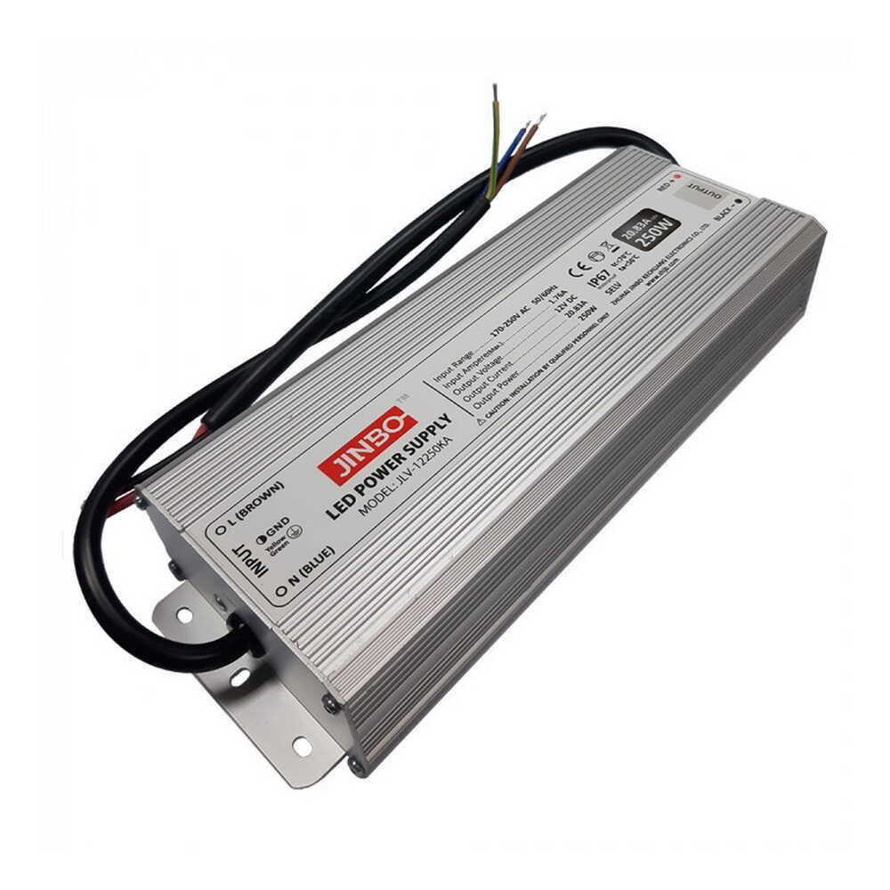 Блок живлення JINBO 250 Вт 220V AC/12V DC IP67 (JLV-12250KA-L)