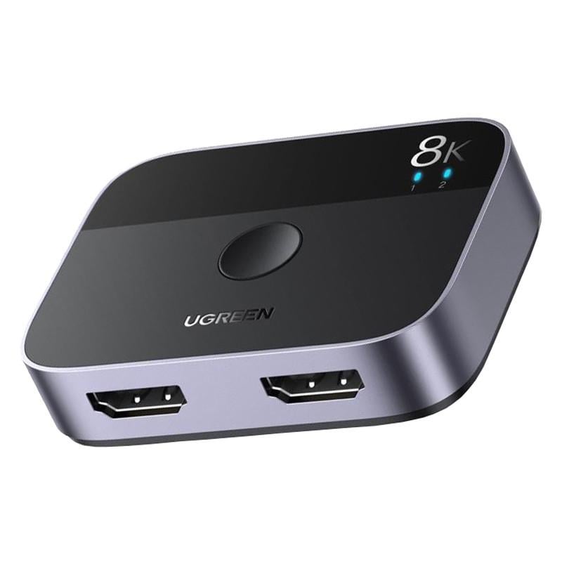 Переключатель HDMI Ugreen CM561 на 2 выхода сплиттер 8K 4K 2,1 Гц Серый