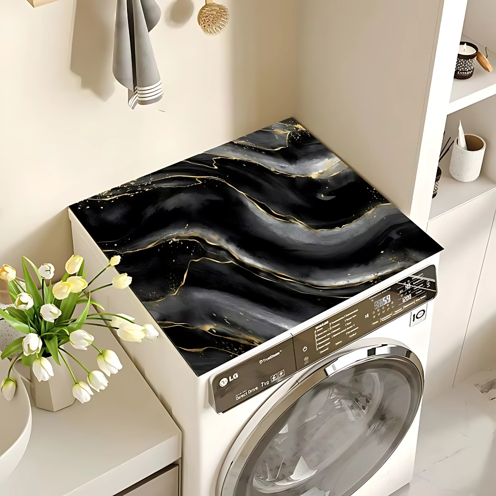 Коврик на стиральную машину защитный влагопоглощающий резиновый пылезащитный квадратный 60х60 см Мрамор Коврик на стиральную машину защитный влагопоглощающий резиновый пылезащитный квадратный 60х60 см Мрамор