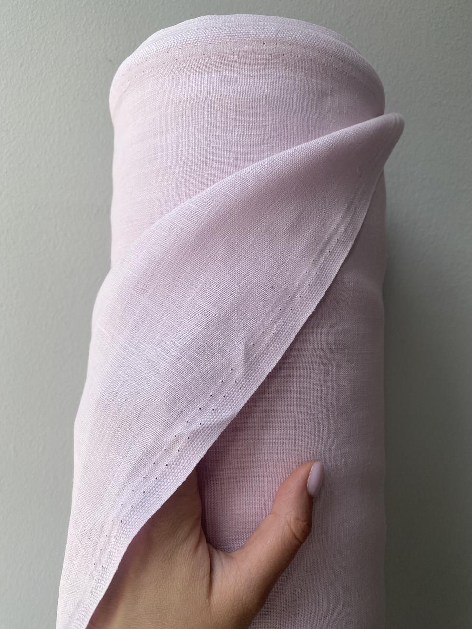 Ткань LINEN PLUS 100% лен 143 см 160 Нежно-розовый - фото 2