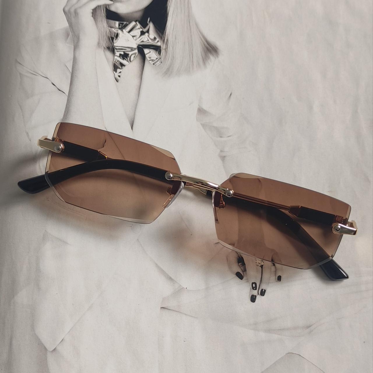 Очки прямоугольные безоправные Коричневый (096583)