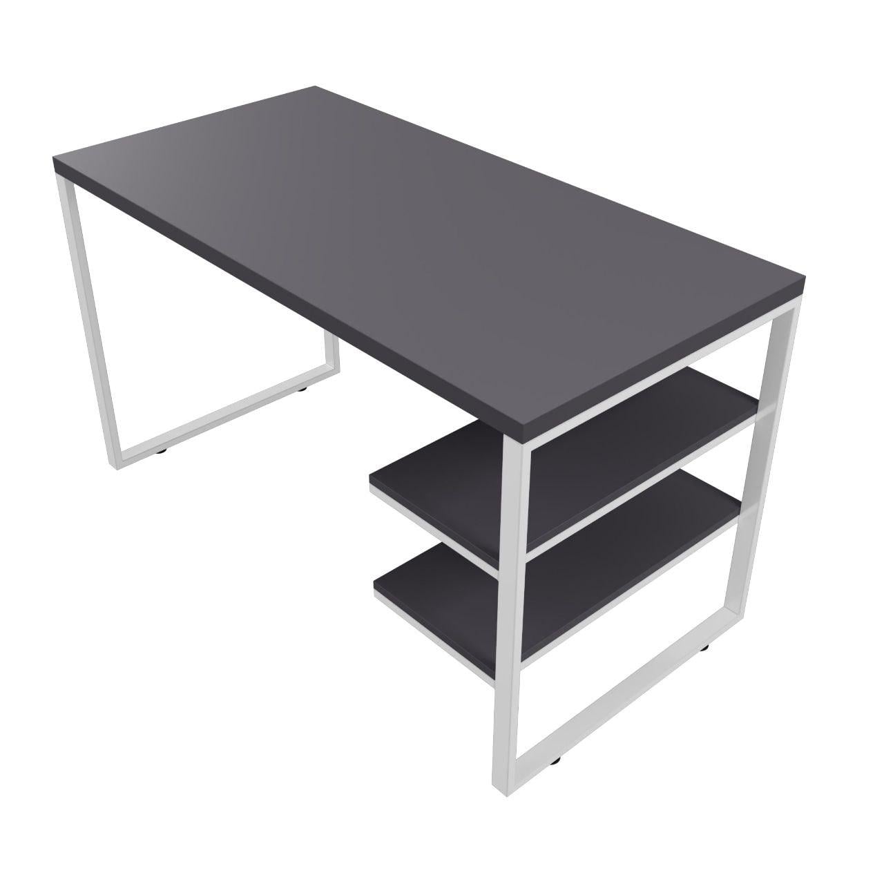 Стол офисный с полками Grid СПП-04 Loft 700х1400х740 мм Белый/Космос Серый (2575112440/К1190)