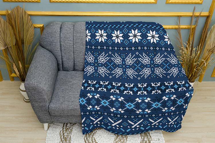 Плед плюшевый Украинский Орнамент двухслойный 135х150 см Белый (114622-10) Плед плюшевый Украинский Орнамент двухслойный 135х150 см Белый (114622-10)