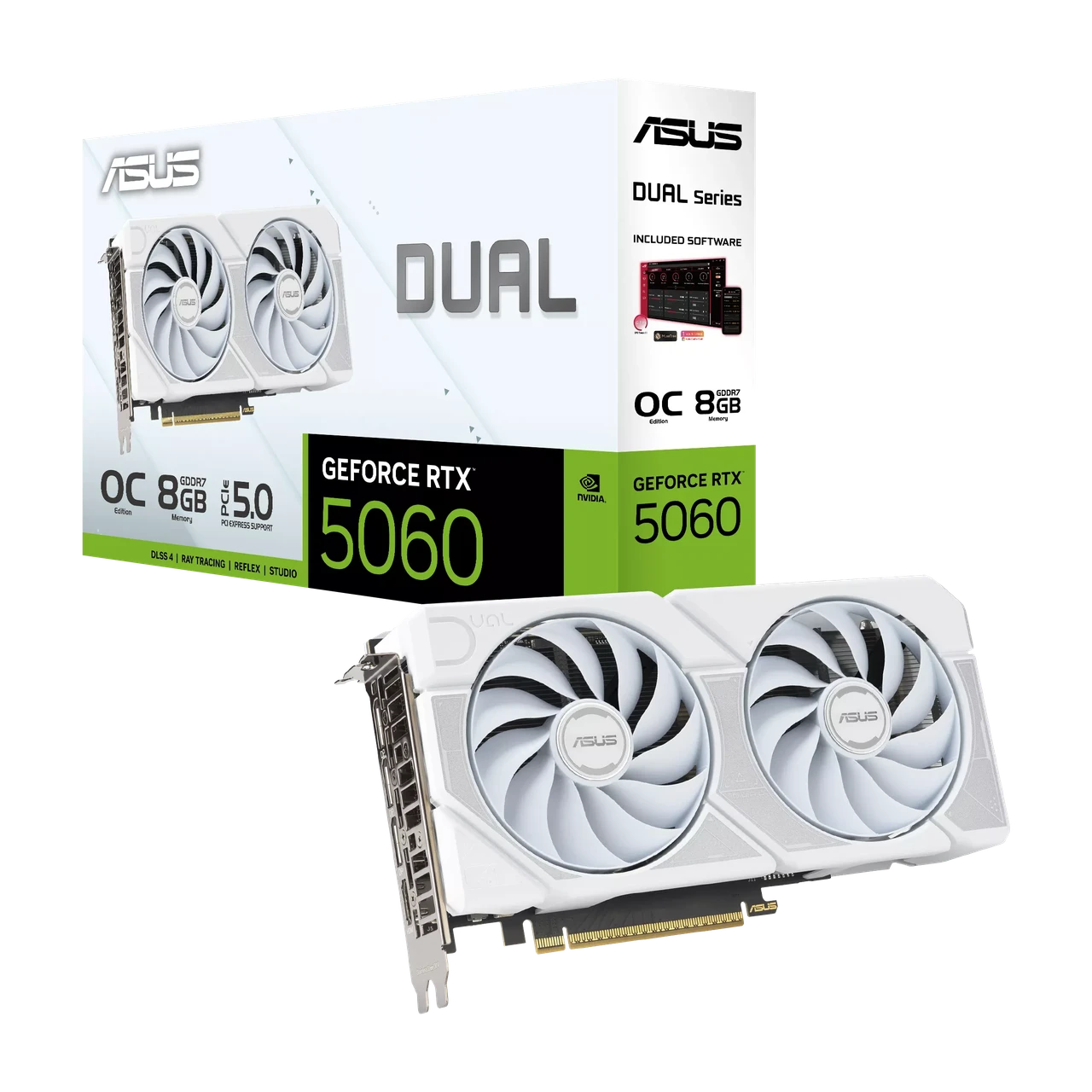 Видеокарта RTX 5060 8GB GDDR7 Dual OC White Asus (DUAL-RTX5060-O8G)