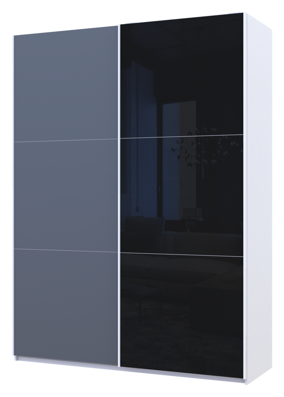 Шкаф-купе двухдверный Doros G-Caiser стекло 180х60х240 см Белый/Графит/Черный (DRS-011020)