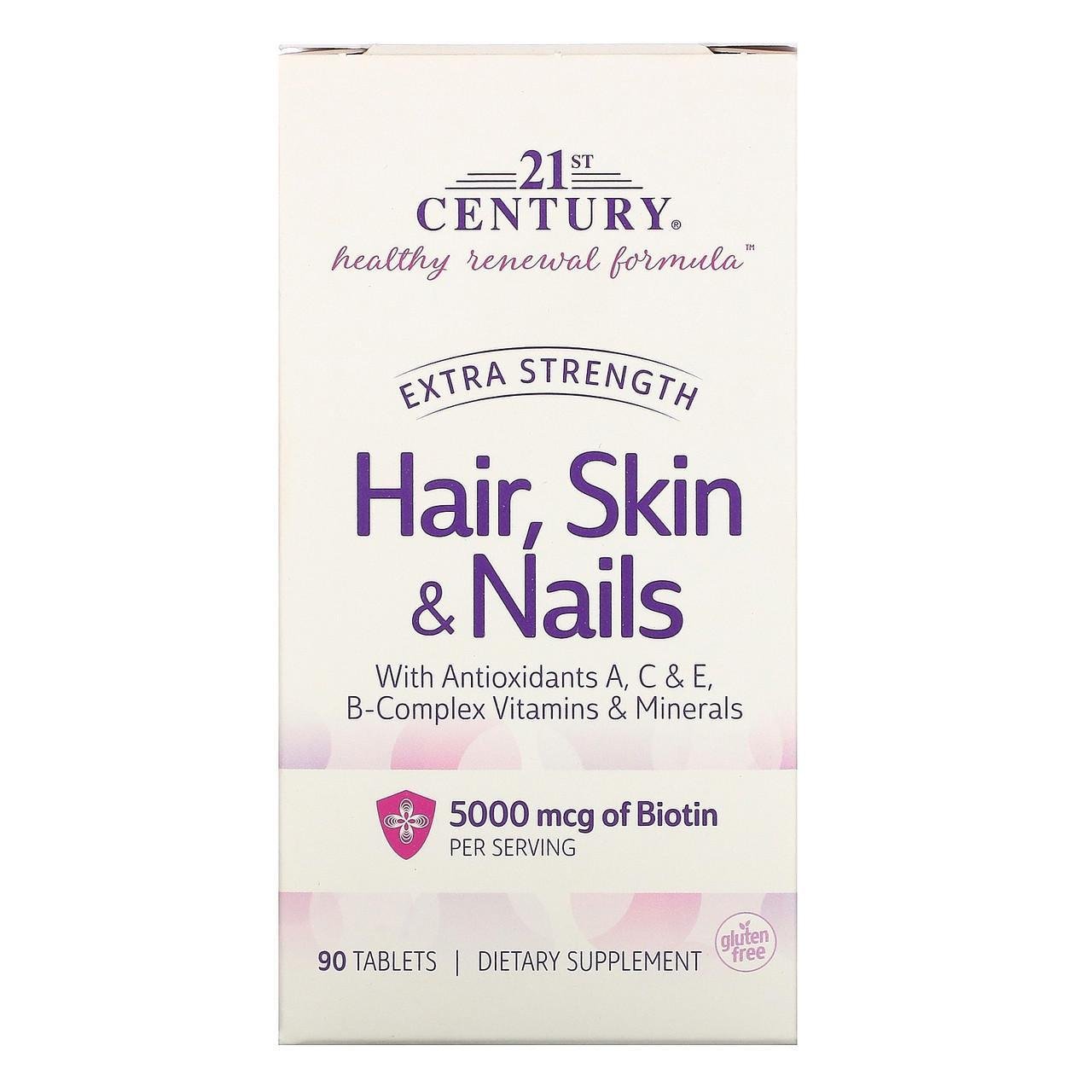 Вітаміни для Волосся Шкіри та Нігтів 21st Century Hair Skin Nails 90 таблеток