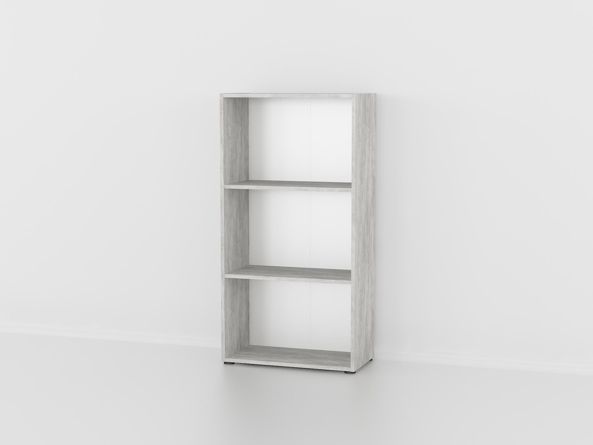 Стеллаж для книг и декора на 3 ячеек P-73 600х300х1165 мм Бетон