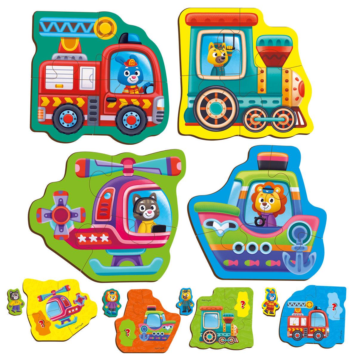 Гра розвиваюча Vladi Toys пазли картонні з гроюТранспорт. Тварини (VT1722-28) - фото 2