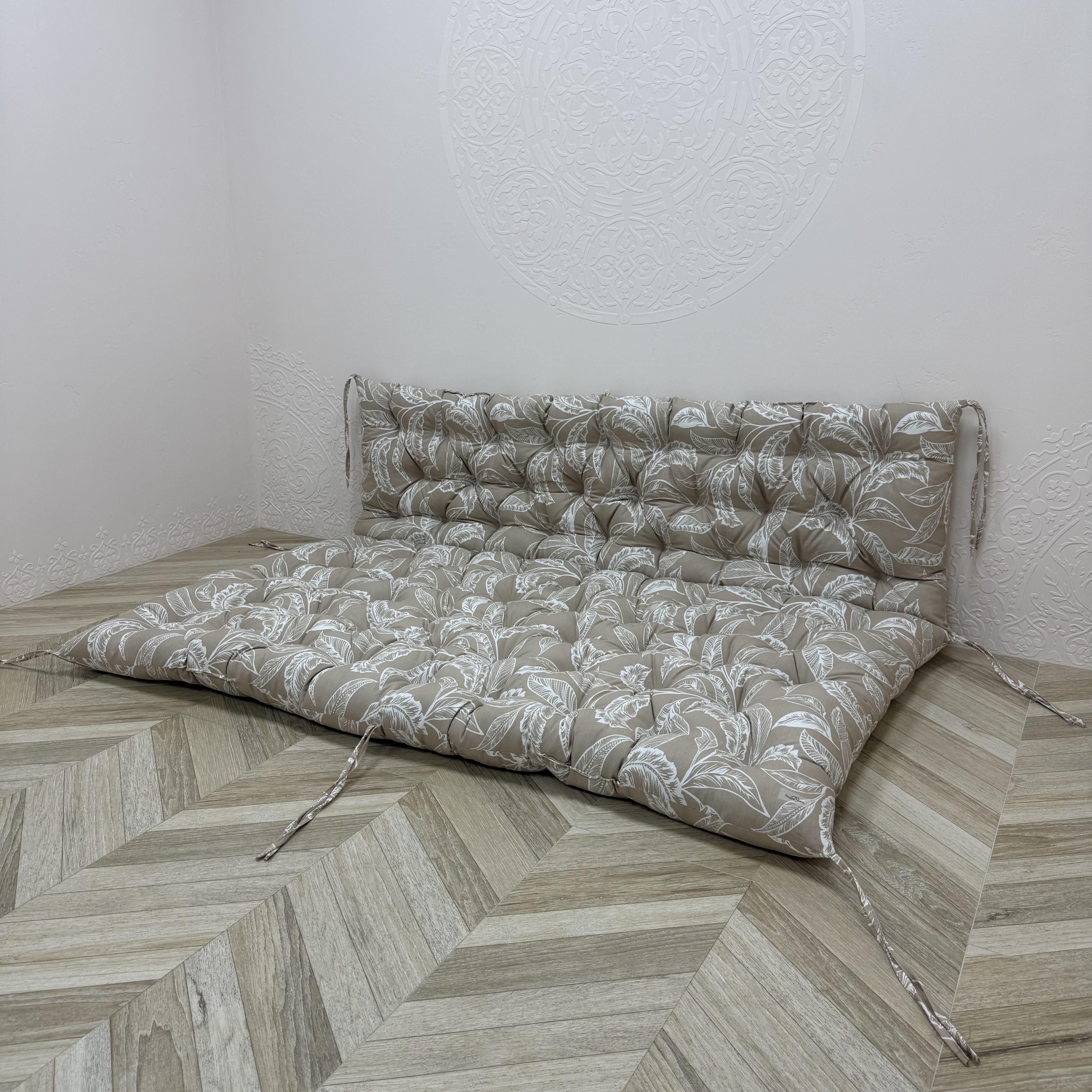 Подушка с каретной стяжкой Comfort Home Branch на поддоны/качели/каркасы/садовую мебель панама 150х50х50 см