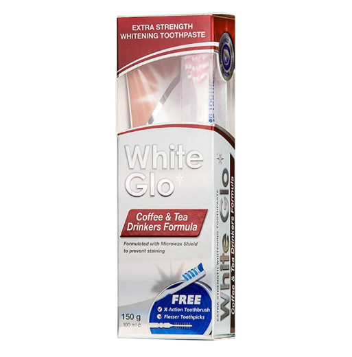 Зубная отбеливающая паста WHITE GLO для любителей кофе и чая 100 мл (43052)