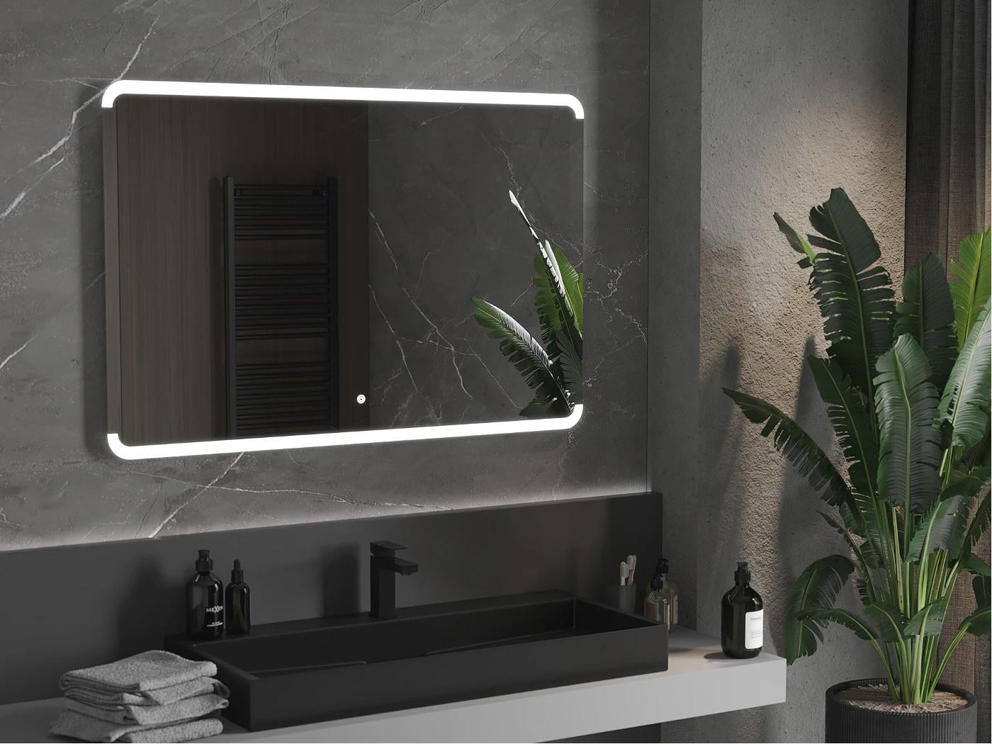 Зеркало Dim Dzerkal NOBIO с LED-подсветкой и сенсорным управлением 80х60 см (11368)