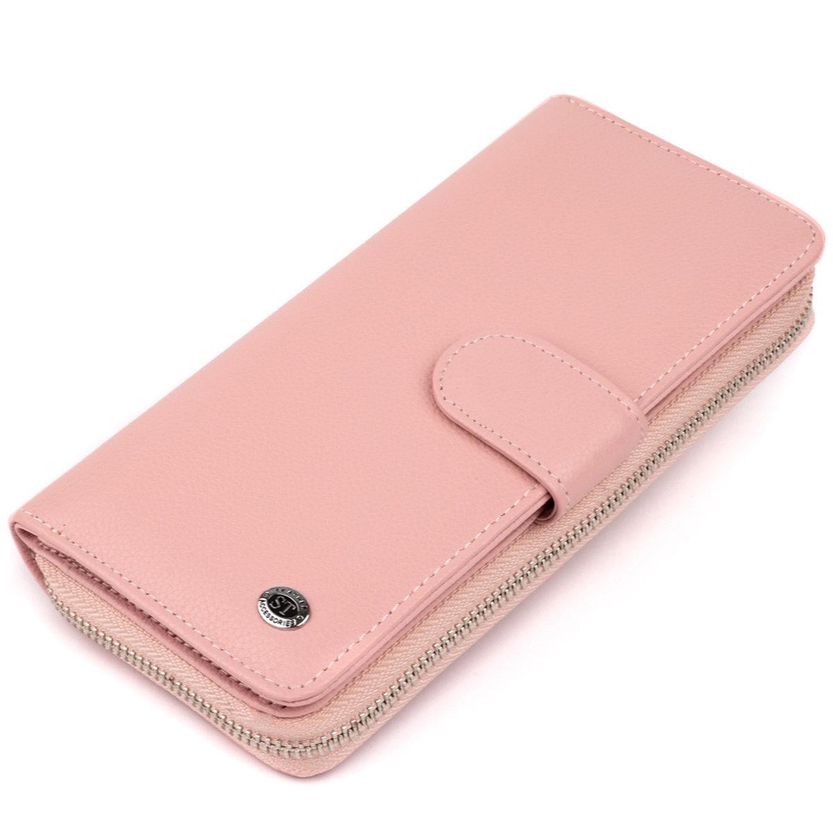 Кошелек ST Leather 19303 из натуральной кожи Розовый (168-136-19303)
