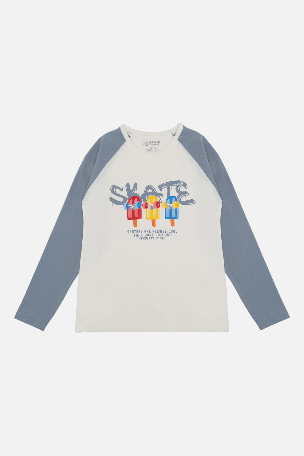 Футболка с длинным рукавом для мальчика ЦБ-00245420 116 см Молочный (28575828)