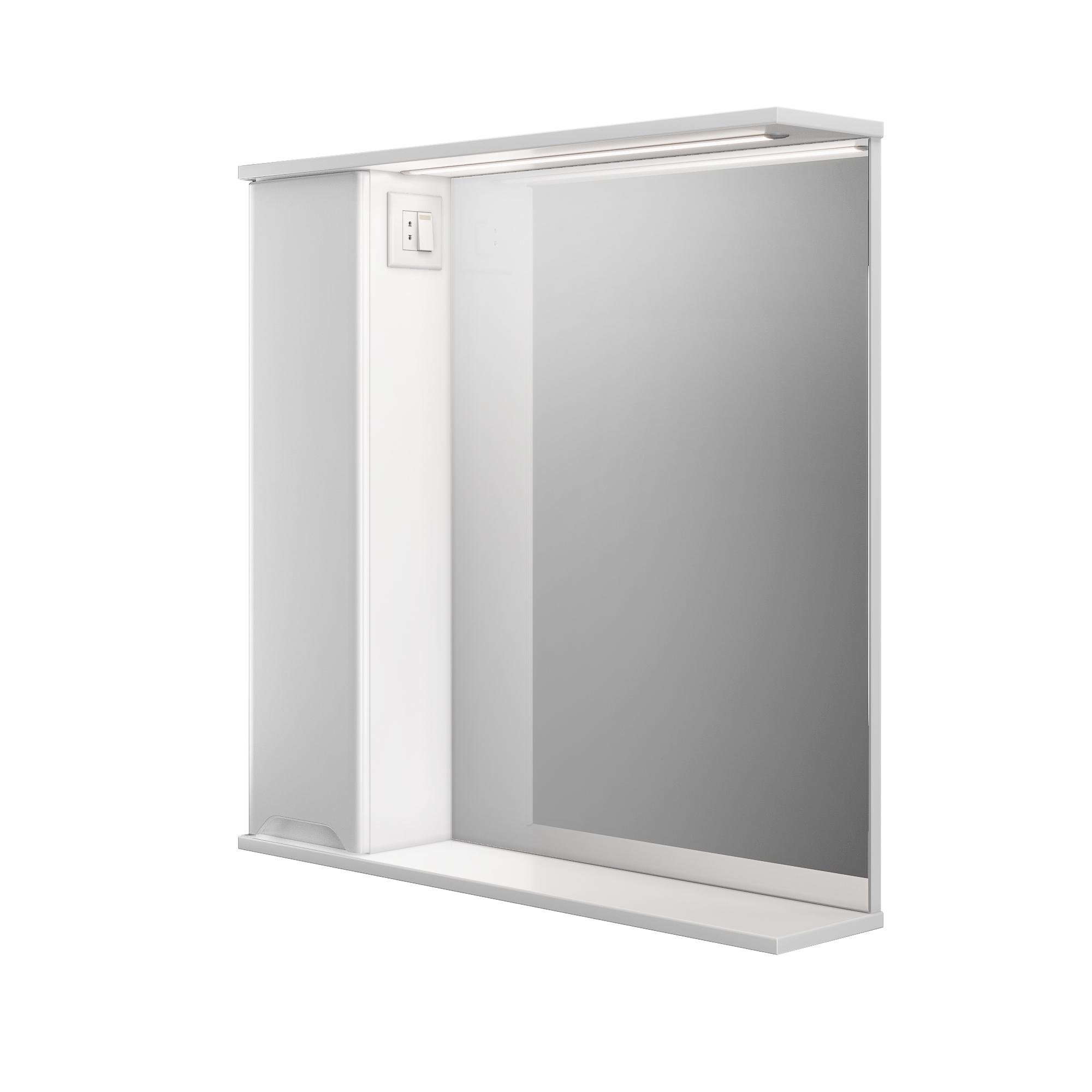 Шкаф настенный ВанЛанд Prime Prmc-80 с зеркалом и LED подсветкой левый (00083VAN)