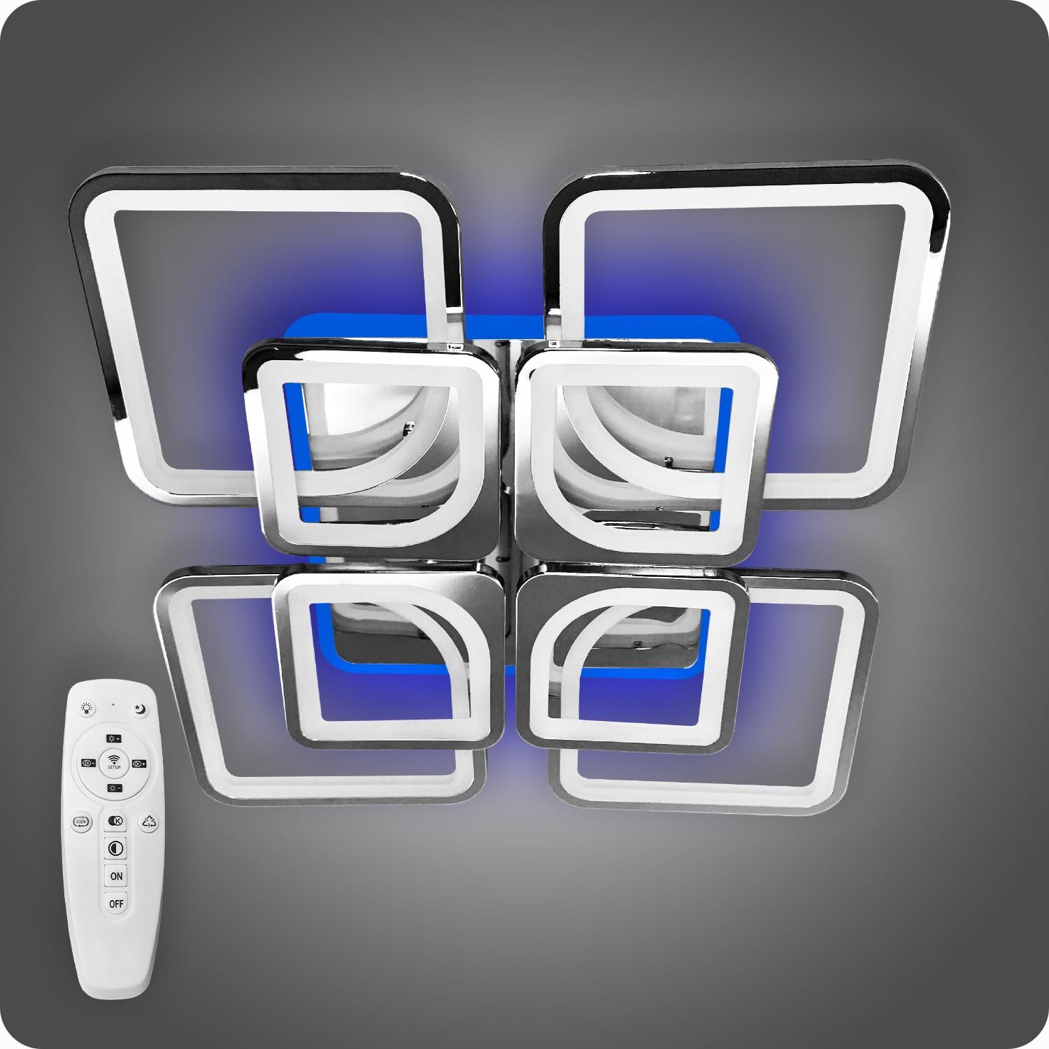 Люстра світлодіодна 517 Dlight 3color з пультом 190 Вт Хром (01919)