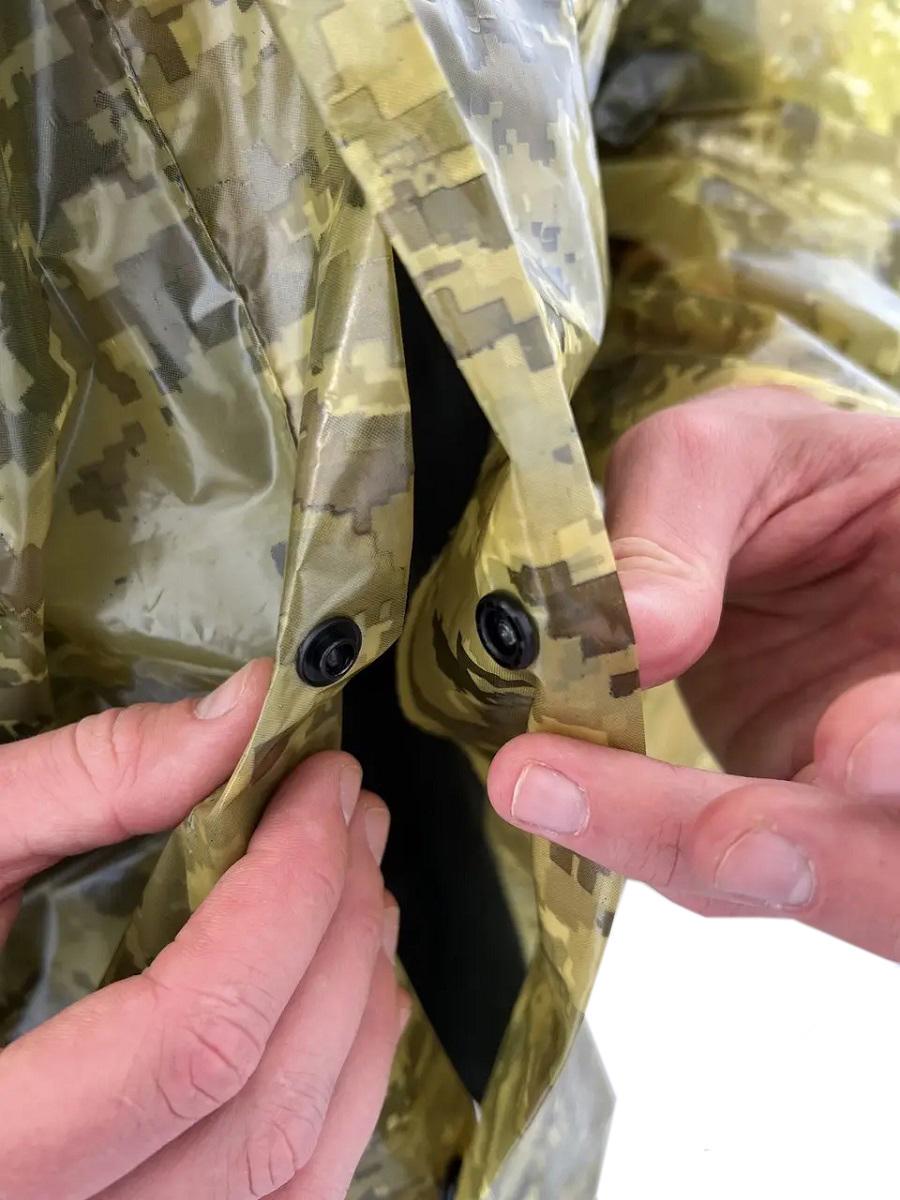 Плащ-дощовик на кнопках військовий 3XL 62-68 см Піксель (P000014) - фото 3