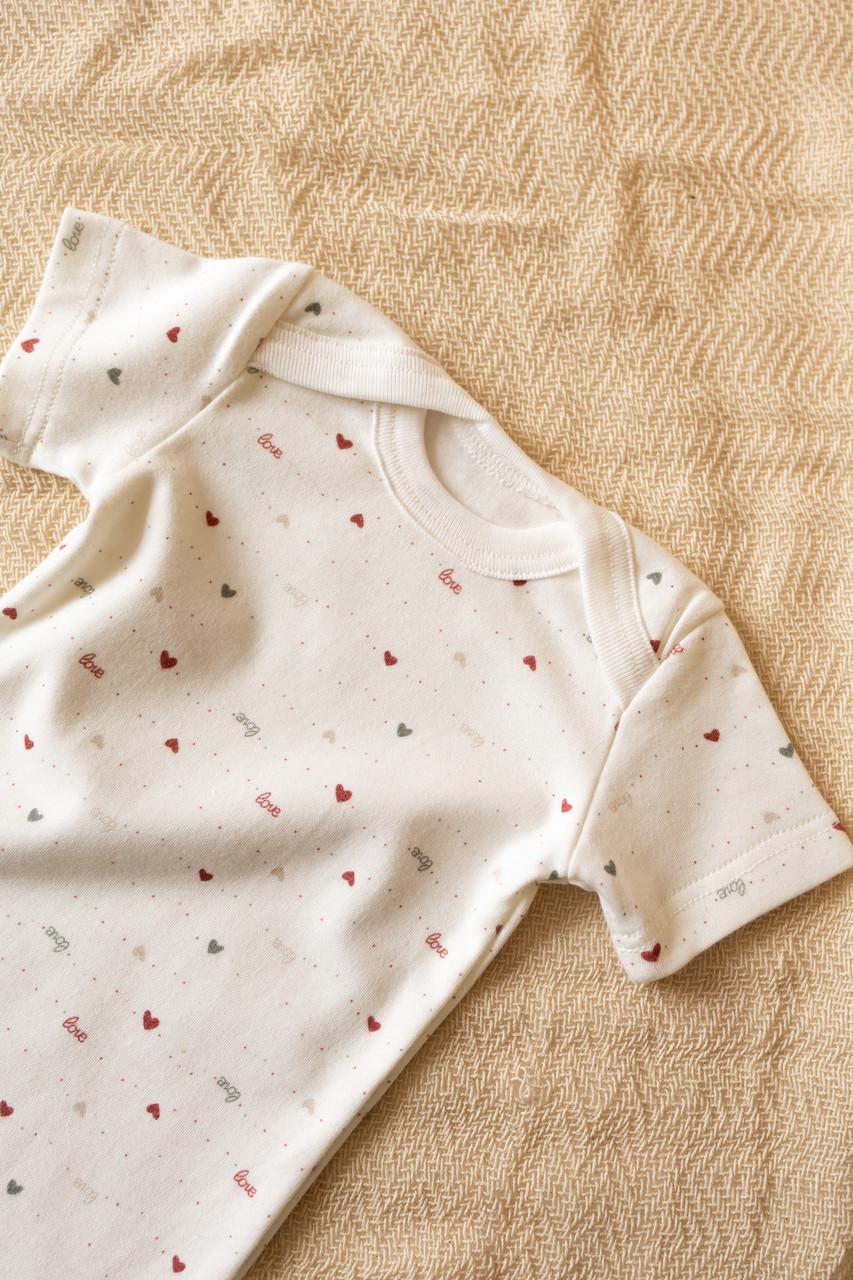 Боди интерлок короткий рукав Сердечка 56 см (2630368613) - фото 2